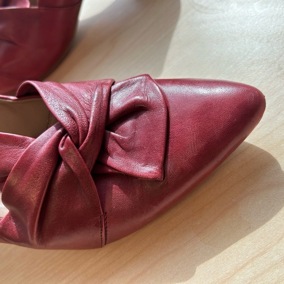 Canal Grande 7.5 (38) EUC near new Women's Red Leather Loafer with ribbons - Picture 9 of 15